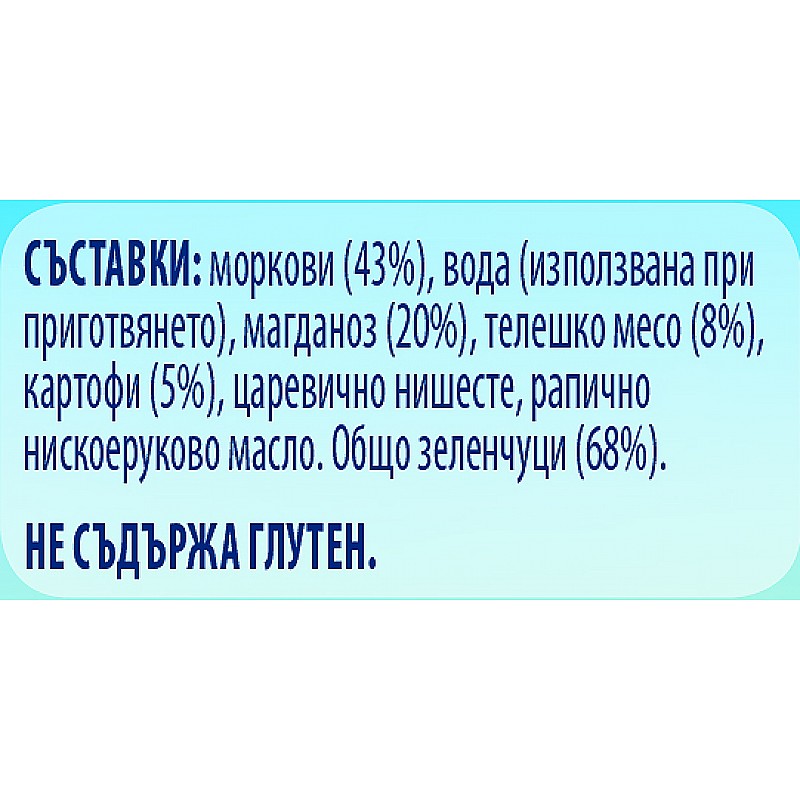 GERBER Пюре от зеленчуци и телешко 6м. 125г GERBER Пюре от зеленчуци и телешко 6м. 125г